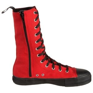 Demonia Unisex Red Black Converse